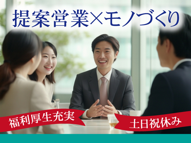 提案営業／モノづくり／福利厚生充実／土日祝休み
