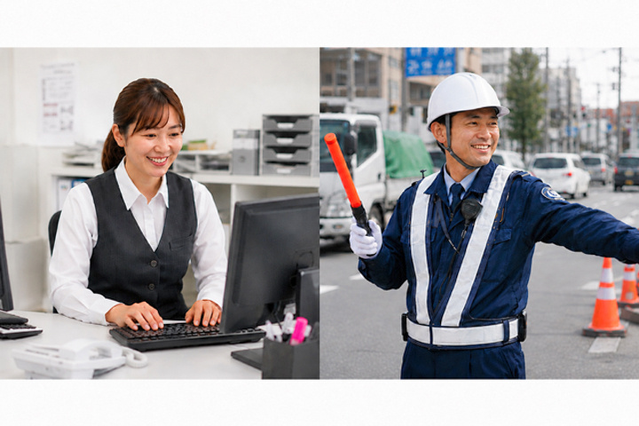 事務員と警備員の写真
