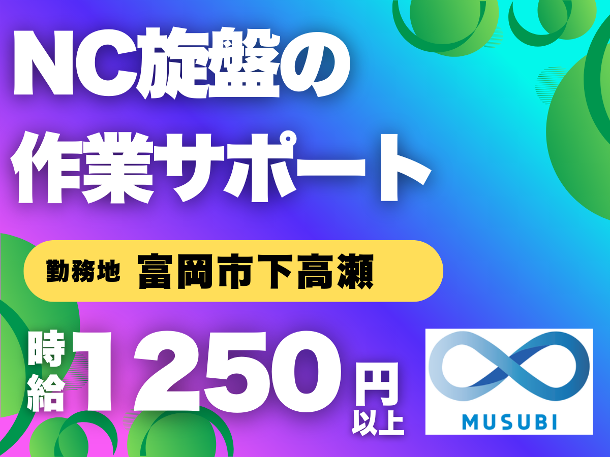 富岡市／NC施盤の作業サポート