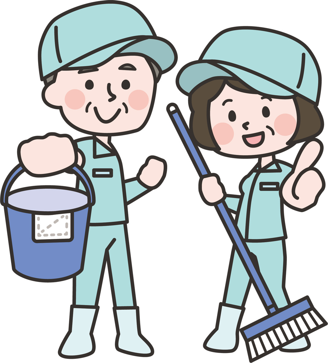 清掃スタッフ　男女　イラスト