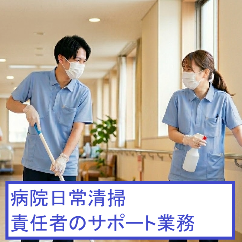 病院日常清掃、責任者のサポート業務