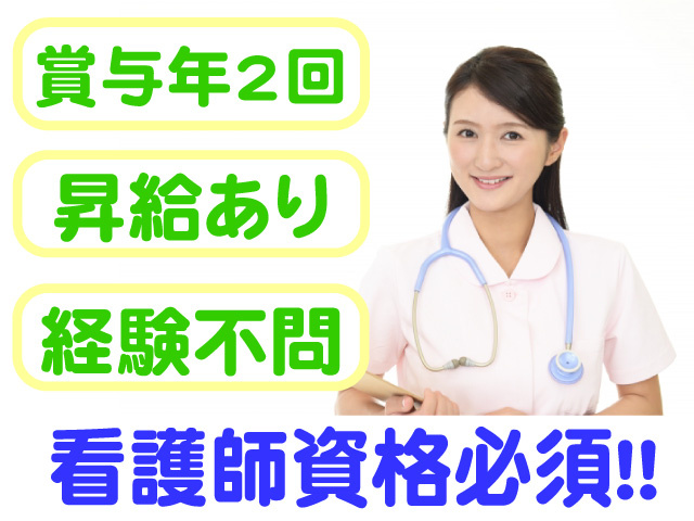 看護師資格必須　賞与年2回　昇給あり　経験不問