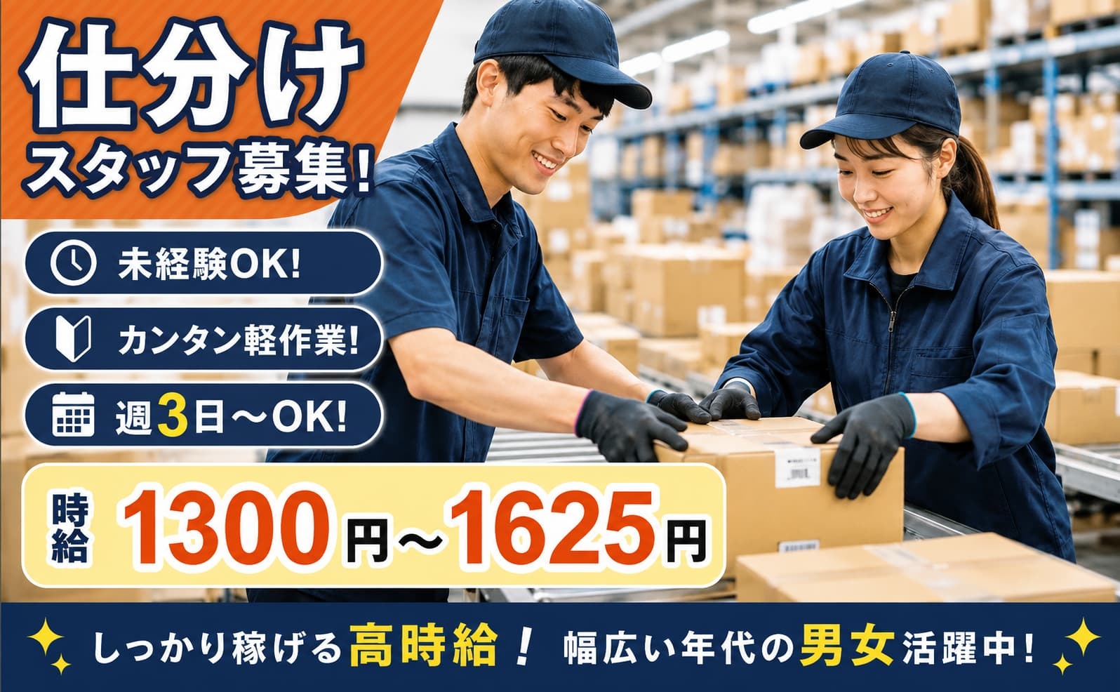 Amazon倉庫で小物商品の仕分けスタッフの募集内容(神奈川県川崎市高津