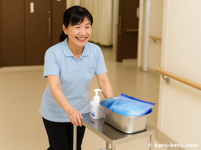 物品を運ぶ様子