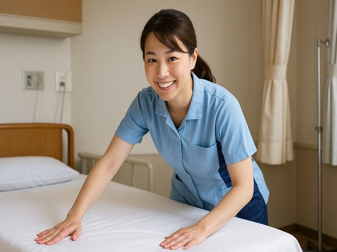 シーツ交換　助手