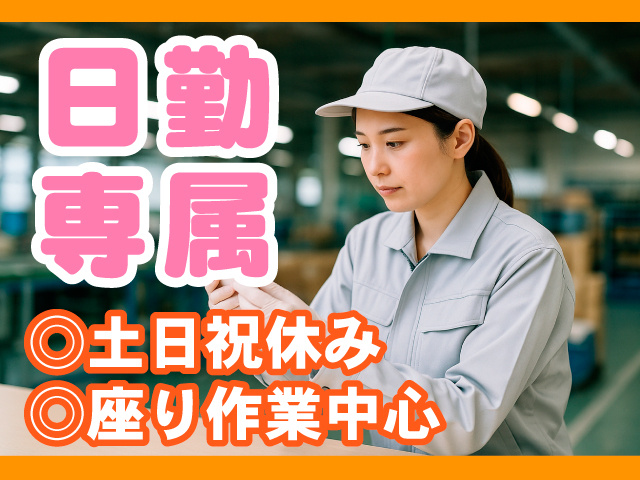 日勤専属　〇土日祝休み　〇座り作業中心