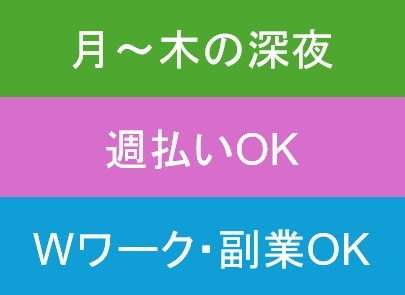 月～木の深夜週払いOKWワークOK