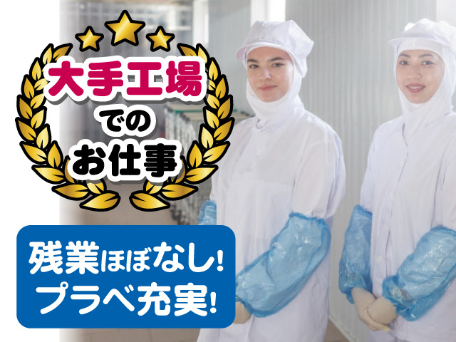 大手工場でのお仕事 残業ほぼなし！ プラベ充実！