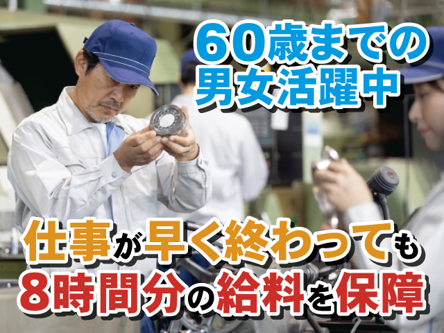 60歳までの男女活躍中、仕事が早く終わっても8時間分の給料を保障