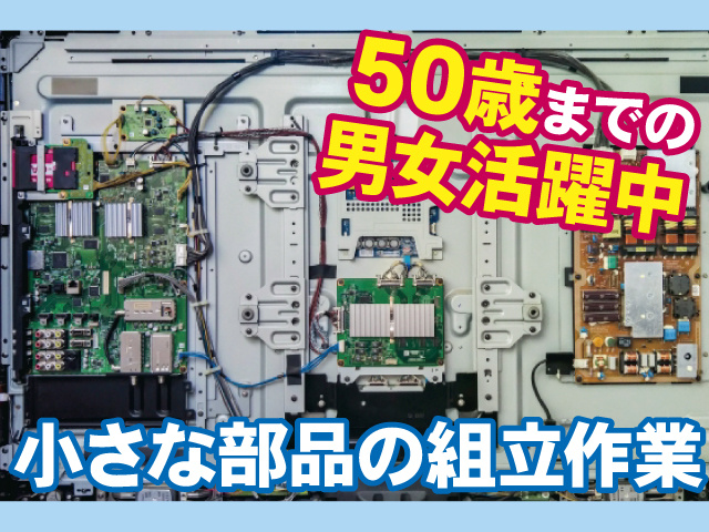 50歳までの男女活躍中、小さな部品の組立作業