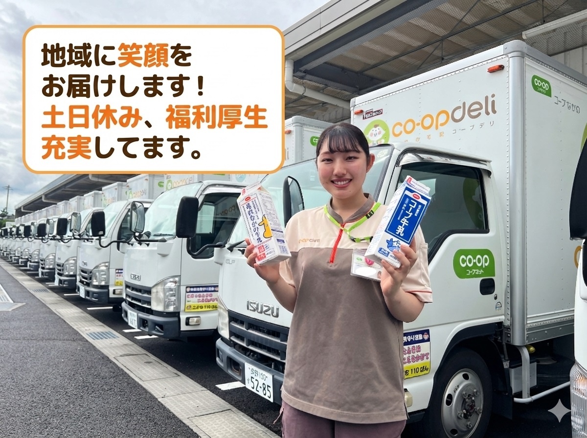 地域担当者と配達トラック