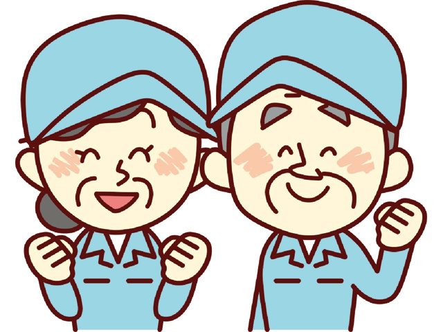 作業服の男女のイラスト