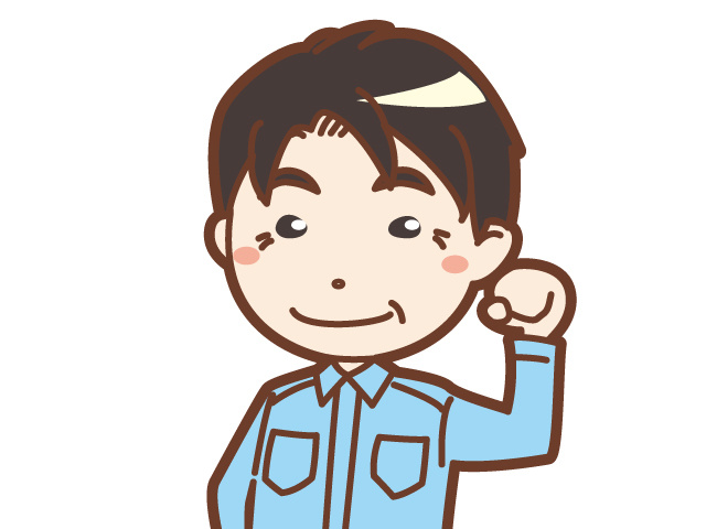 作業服を着た中高年の男性イラスト