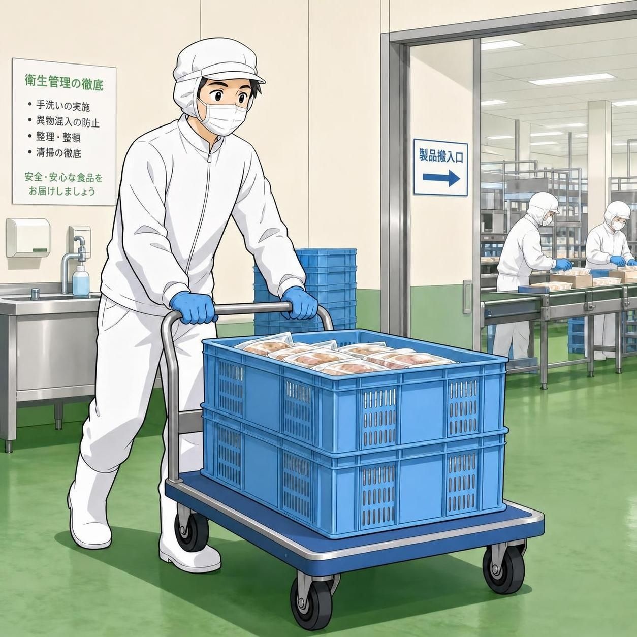 食品工場　運搬
