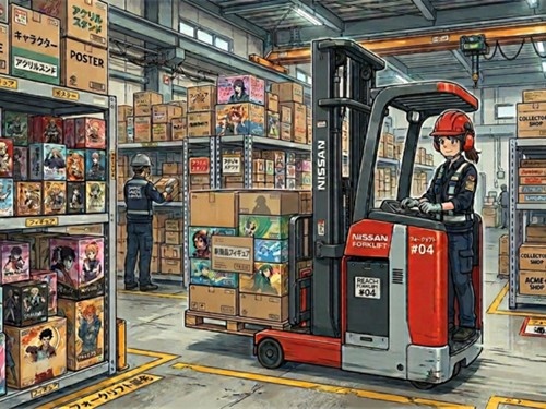 リーチフォークリフト作業