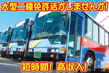 大型二種免許活かしませんか！ 短時間！高収入！ バスの写真