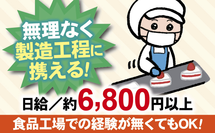 ケーキ仕上げ作業