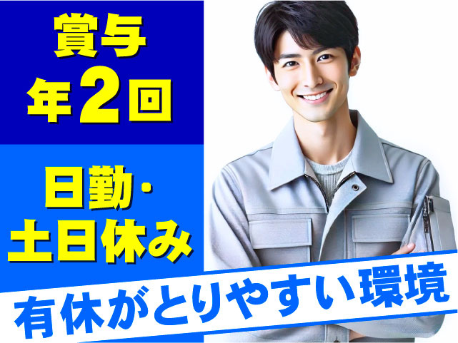 日勤・土日休み　賞与年2回　有休がとりやすい環境