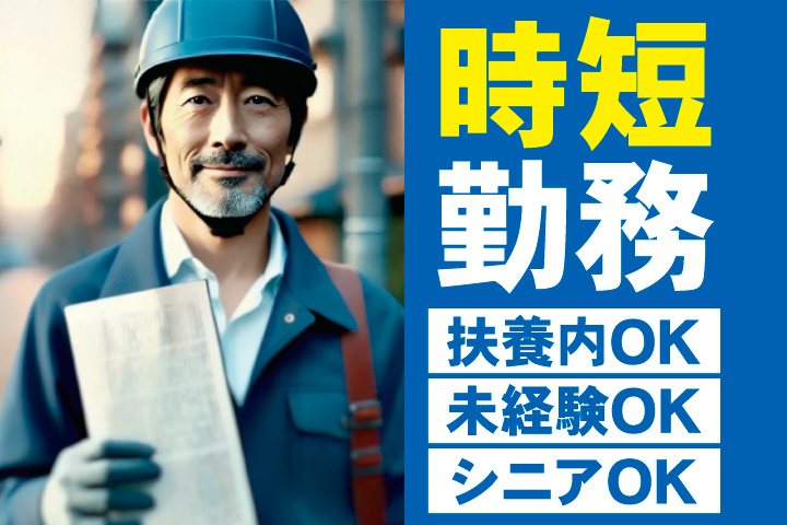 新聞配達スタッフ、時短勤務、扶養内OK、未経験OK、シニアOK