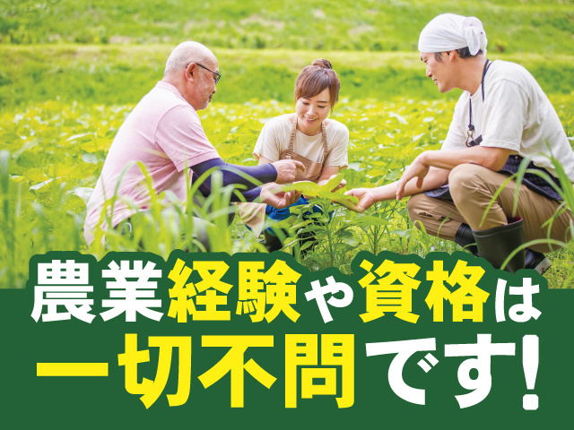 農業経験や資格は一切不問です！