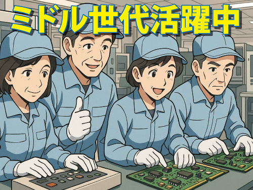 電子部品の製造オペレーター／未経験OK／土日休み／ミドル世代活躍中