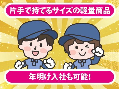 工場内での箱詰め・梱包／土日休み／ほとんど残業なし