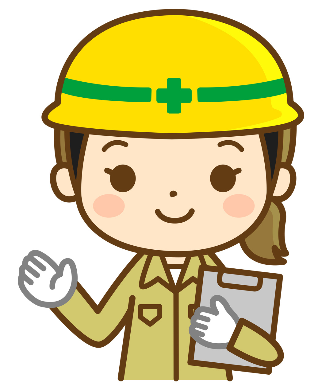 土木設計技術職　作業着の女性　いらすと