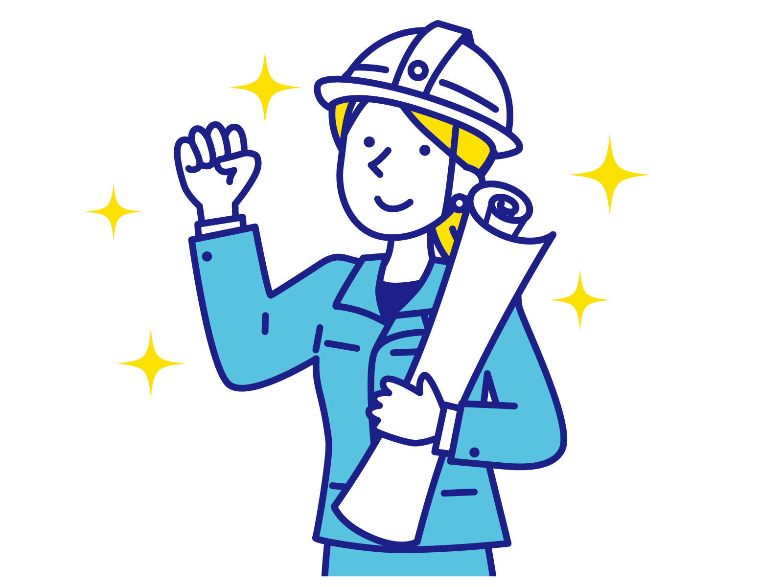 土木設計技術者　女性　イラスト