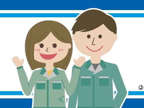 男女作業スタッフのイラスト