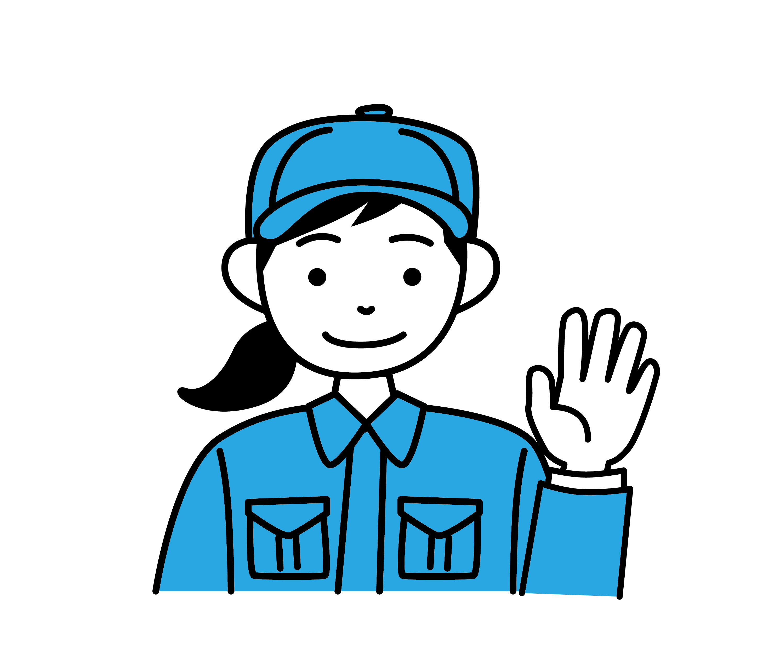 作業着の男女　イラスト