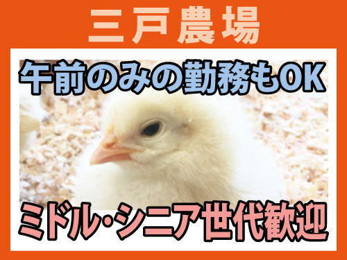 集卵作業スタッフ／ミドル世代やシニア世代も歓迎／午前のみの勤務もOK