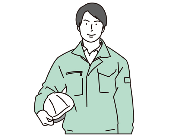 作業着の男性スタッフ