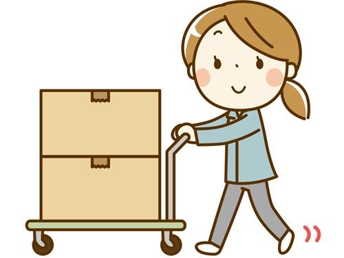 搬入作業　女性活躍中