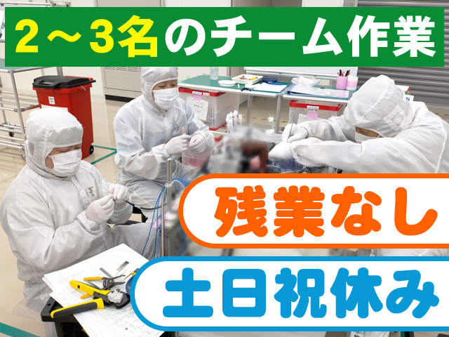 2～3名のチーム作業 残業なし　土日祝休み